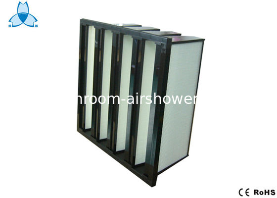 Buy Large Dust Holding V Bank Air Filters With Fiberglass Medium Material online manufacture