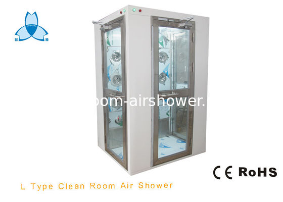 Buy Single Person Cleanroom Air Shower With 90 Degree Corner Doors , 800W Blow Power online manufacture