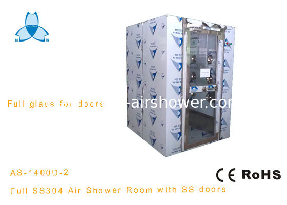 Buy Automatic blowing Full Glass Doors SS304 Stainless Steel Air Shower online manufacture