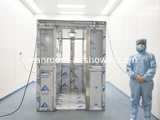 comprar Ducha de aire de acero inoxidable para dos personas con las puertas deslizantes de la hoja doble auto Fabricación en línea